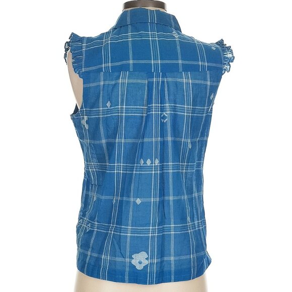 Audrey Leary x World of Crow Indigo Mary Oliver Top XS - Picture 3 of 5